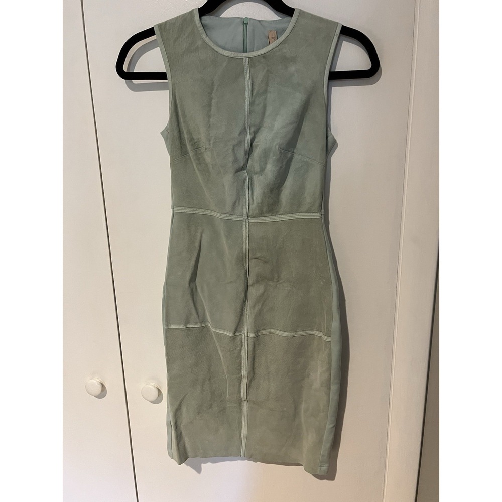 BAILEY 44 Mint Green Suede Patch Sleeveless Dress Size XS